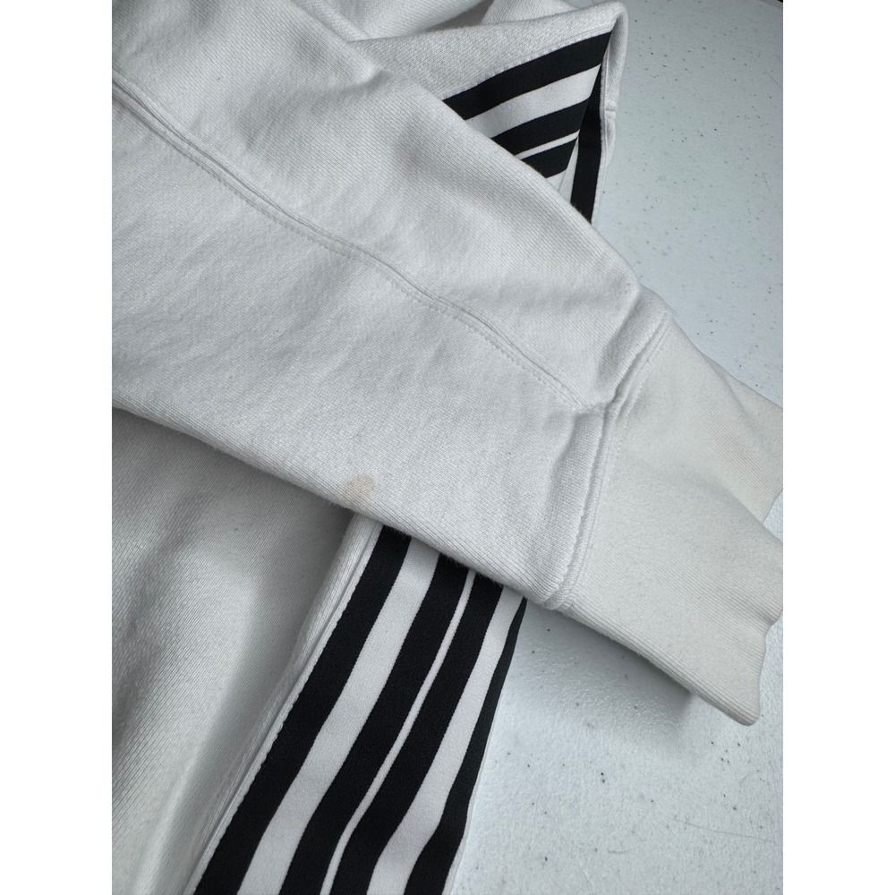 Athleta Womens XL White Black Stripe Sleeve Fleece Crewneck Sweatshirt Pullover - Picture 5 of 9